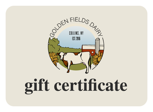 Golden Fields Dairy Gift Certificate (Digital)